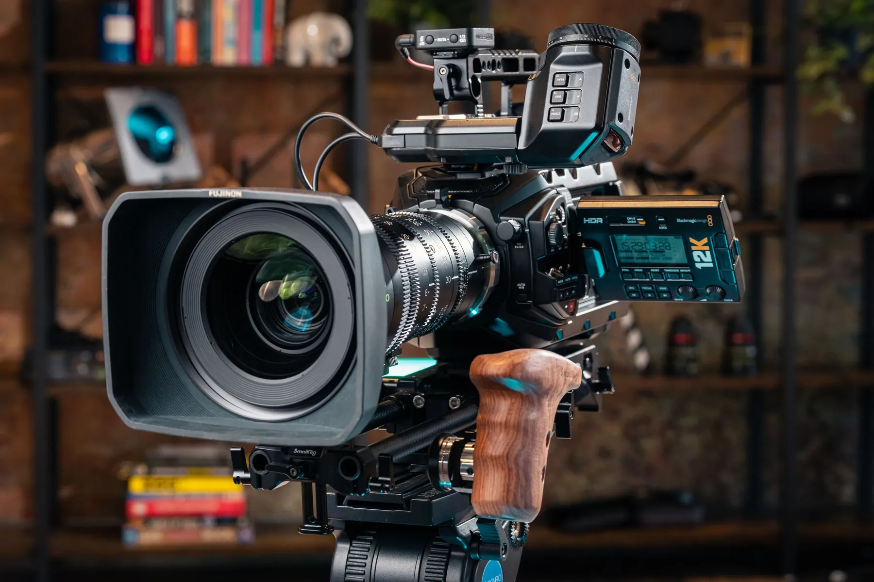 URSA Mini Pro 12K with a Fujinon lens and SmallRig cage at the DotPerformance studio