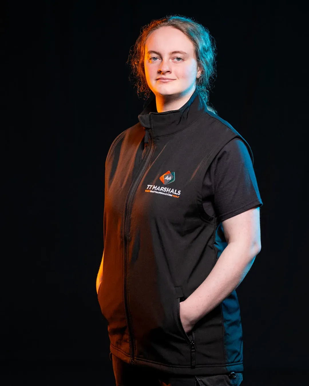 Chloe Hampson in the TT Marshals softshell gilet